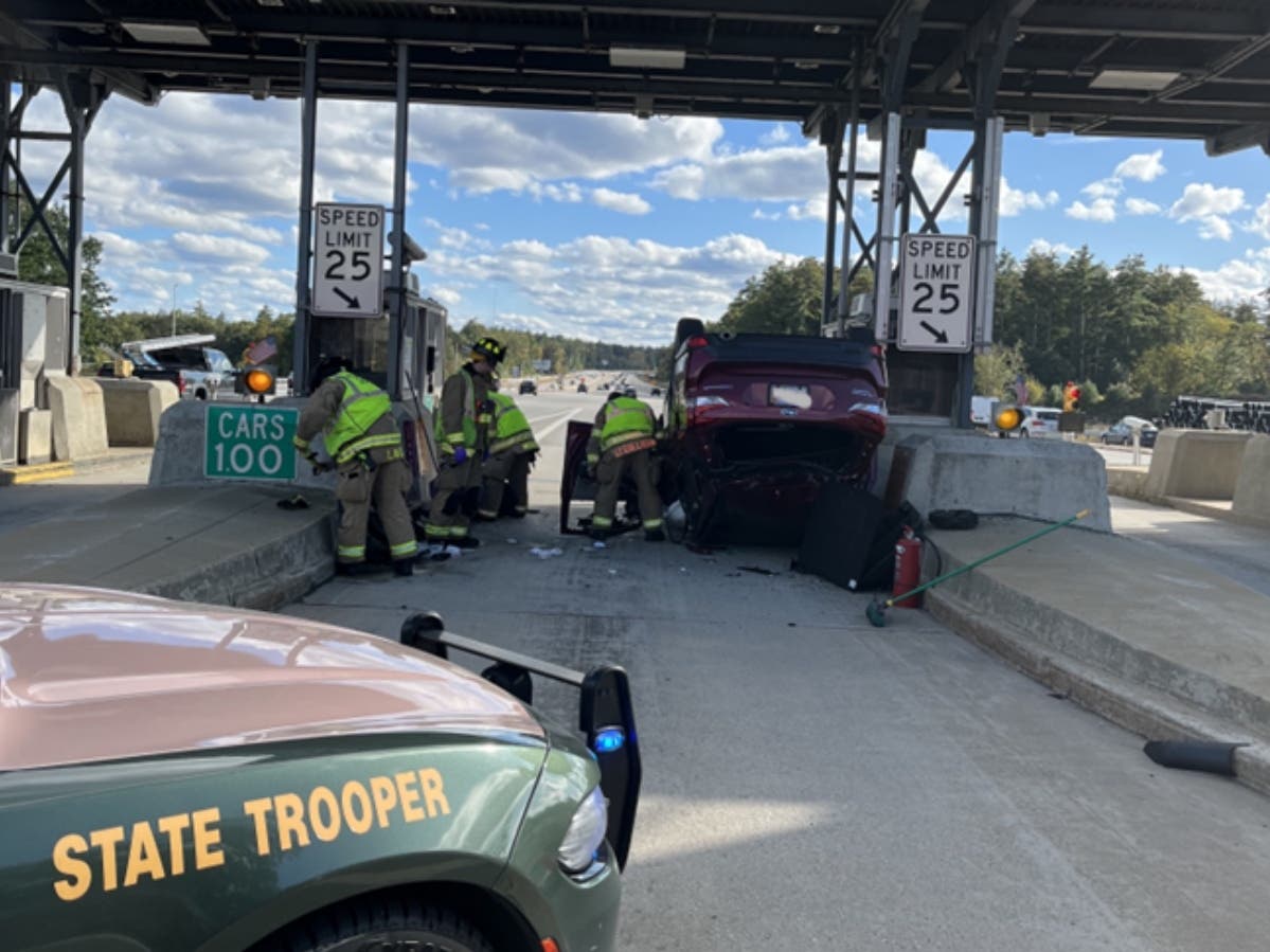 Two people from Groton, Massachusetts, were injured in a crash on the Everett Turnpike in Bedford on Oct. 9. 
