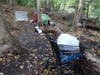 Homeless camp debris Concord along the railroad tracks behind Horseshoe Pond Lane on Oct. 16.