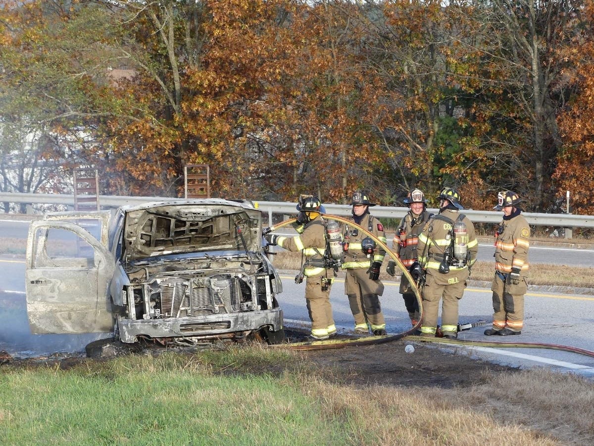 Concord Firefighters Knock Down Pickup Truck Fire On I-93: Watch ...