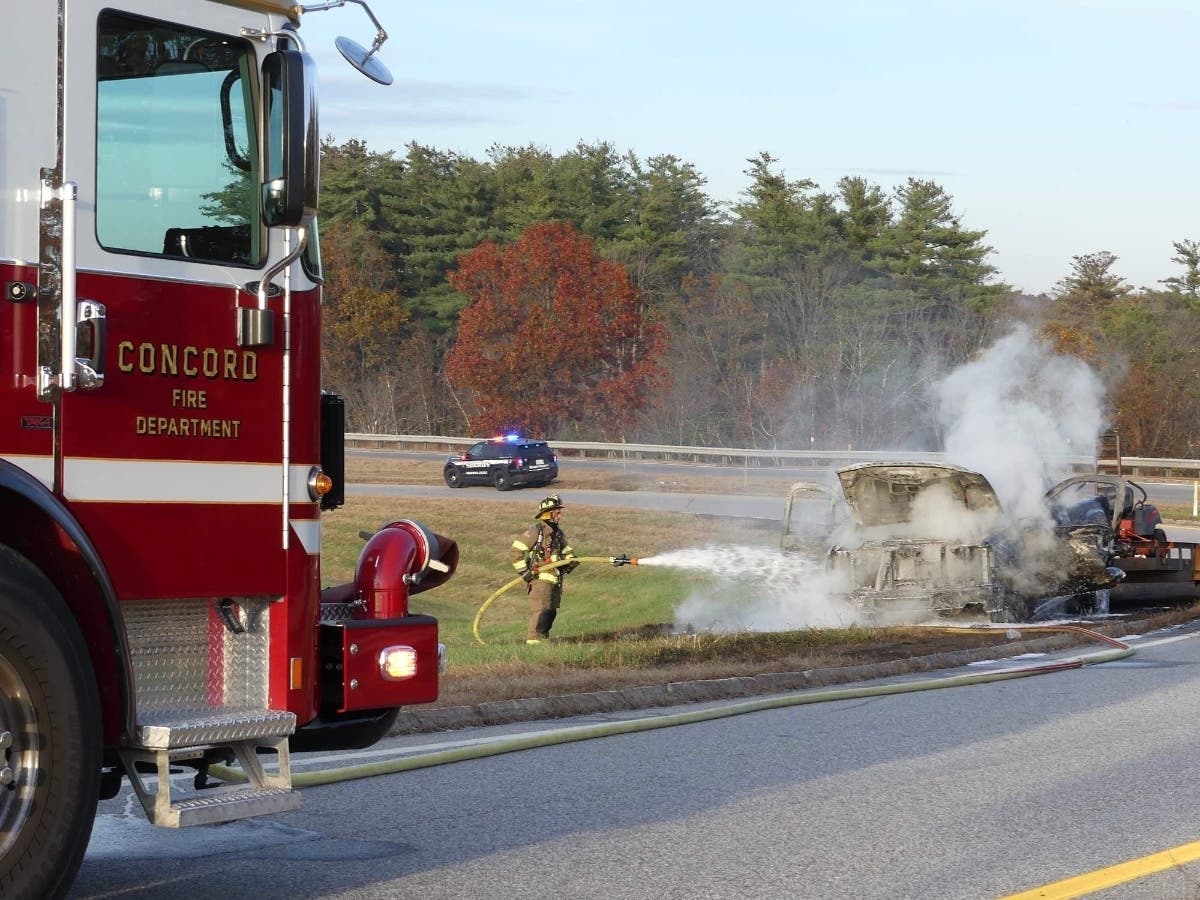 Concord Firefighters Knock Down Pickup Truck Fire On I-93: Watch ...