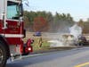 Concord fire and rescue teams extinguish a pickup truck fire on Interstate 93 on Nov. 3. 