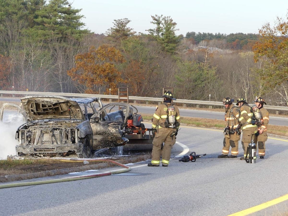 Concord Firefighters Knock Down Pickup Truck Fire On I-93: Watch ...