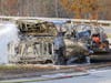 Concord fire and rescue teams extinguish a pickup truck fire on Interstate 93 on Nov. 3. 