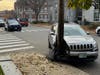 A Jeep crashed into a utility pole at the intersection of Green and Park streets in Downtown Concord on Nov. 17. 