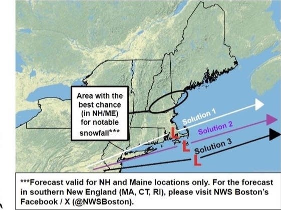 Forecasters tease a possible snowstorm on Jan. 7 — with the best chance of significant snowfall in southern New Hampshire.