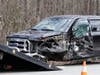 A tractor-trailer and a pickup truck collided on Route 3A and River Road in Bow on April 2, 2024.