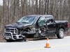 A tractor-trailer and a pickup truck collided on Route 3A and River Road in Bow on April 2, 2024.