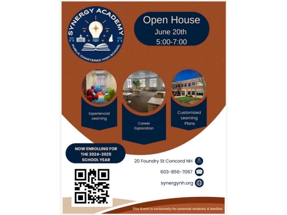 The Synergy Academy Chartered Public High School will hold an Open House event from 5 to 7 p.m. on June 20.