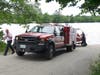 Hooksett fire and rescue teams recovered a canoe from the Merrimack River on June 24.