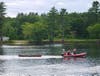 Hooksett fire and rescue teams recovered a canoe from the Merrimack River on June 24.