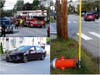 Two vehicles collided on Centre Street on Aug. 28, knocking down a fire hydrant.