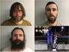 John Camden and Joshua Cummings of Concord, upper row, and David Petriel of Weare were arrested in late March on criminal mischief charges related to the December 2024 incidents.