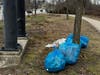 Bags of trash were collected between Exit 13 and Exit 15 on April 19.