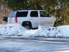 An SUV crashed into a snowbank and some trees around the intersection of Liberty and School streets in Concord on Feb. 9.