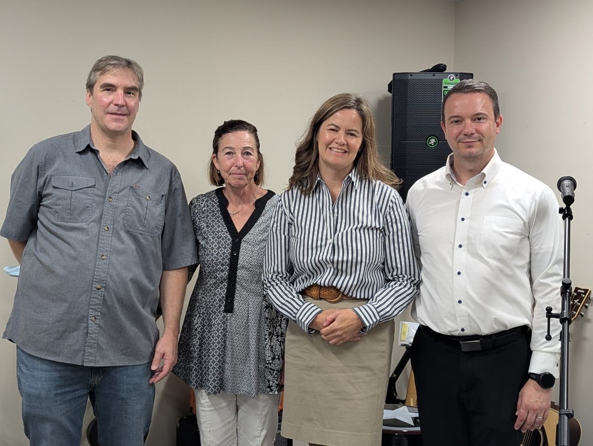 Mark Dionne, Grants and Community Engagement Manager at TTCC; Meg Miller, Board Member, Franklin Savings Bank; Dorcas Gordon, Board Member, Franklin Savings Bank; Brian Bozak, President & CEO, Franklin Savings Bank.