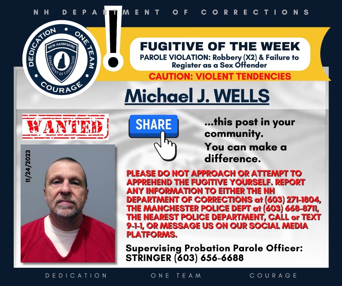 Michael J. Wells is wanted on a parole violation.
