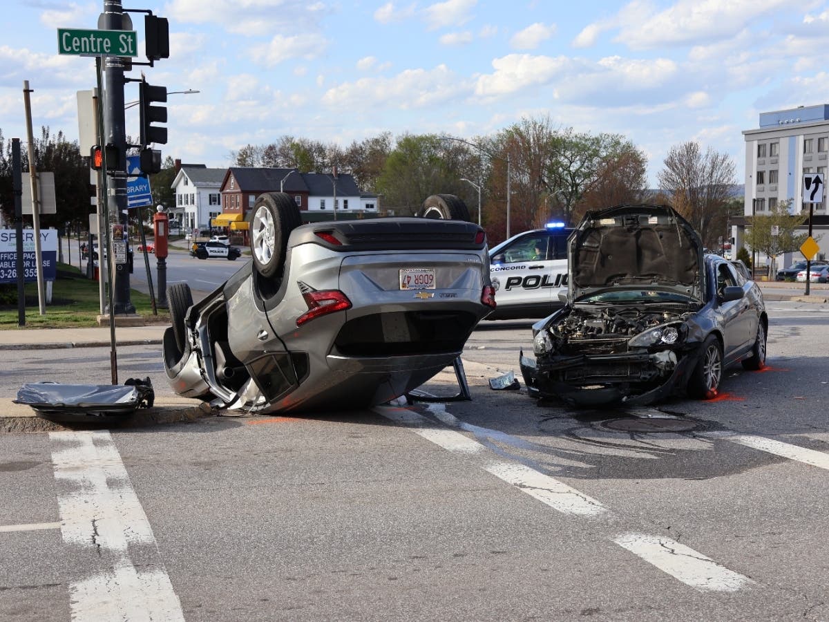 Rollover Crash Shuts Down Part Of Downtown Concord; 2 People Hospitalized: Video