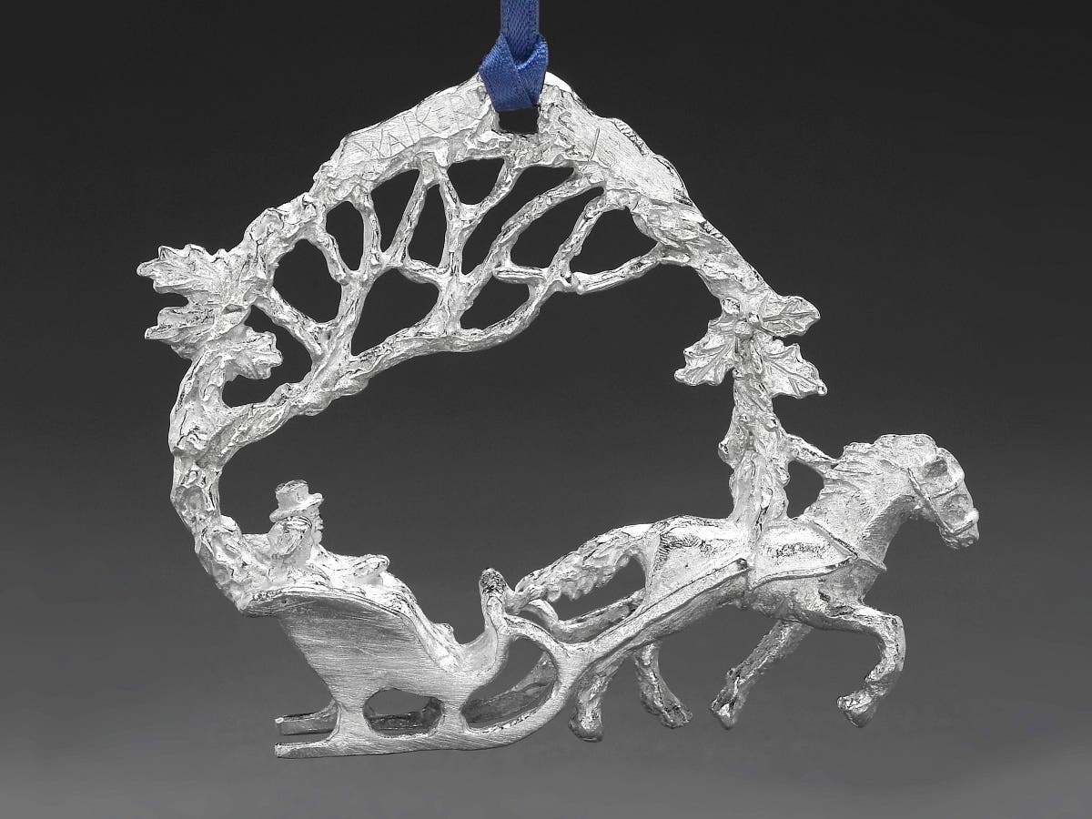 “One Horse Open Sleigh,” created by Antrim metal artist Walker Boyle, is the League of NH Craftsmen’s 2026 annual ornament