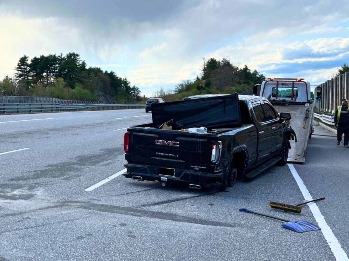 A man from Massachusetts was arrested on several charges after being accused of driving his pickup truck erratically and crashing on Interstate 93 on May 8.