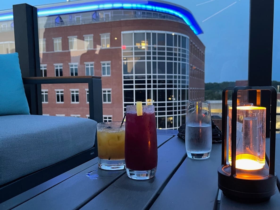 Drinks at Rooftop Social in August 2025.