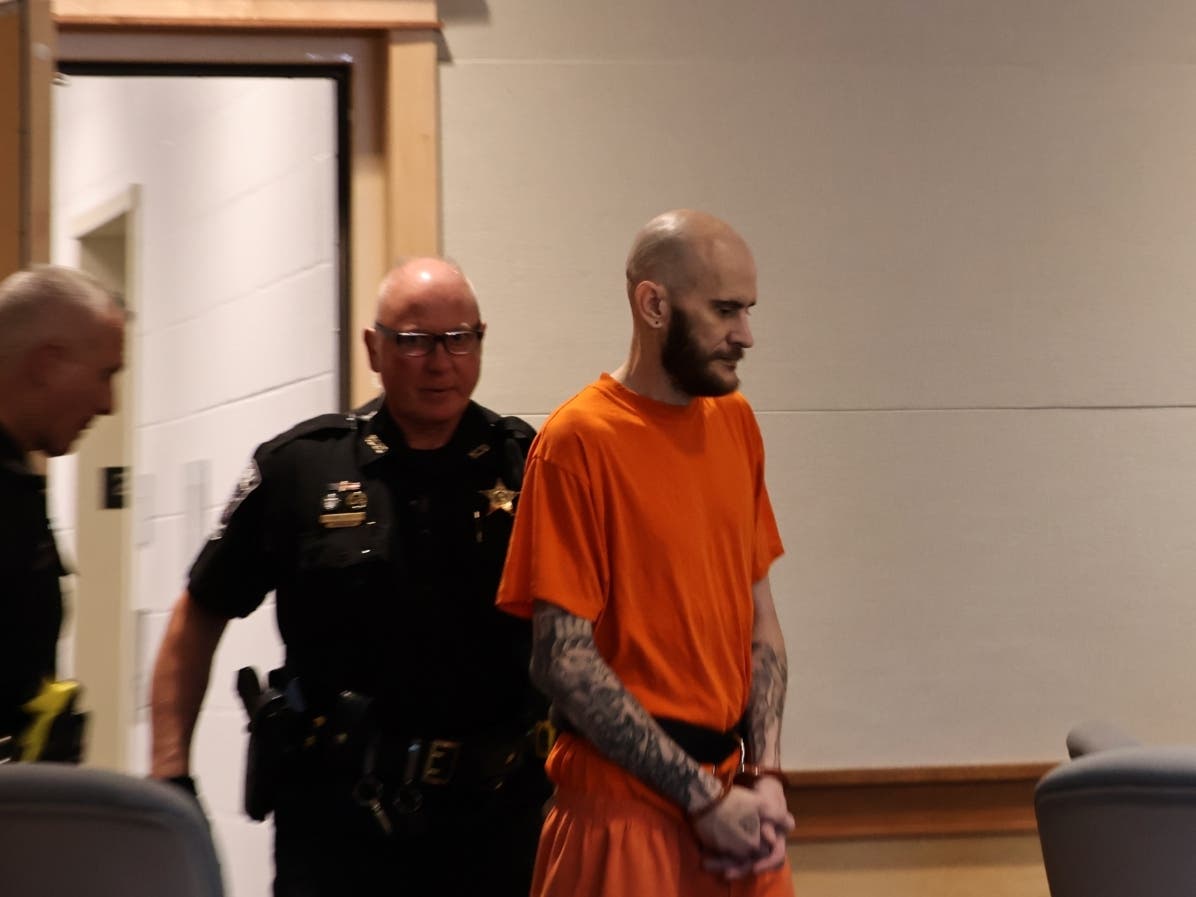Joseph Henriksen of Warner was in Merrimack County Superior Court for a bail revocation hearing after failing to appear, fleeing from cops, and being captured in Hollis in April. He faces dozens of charges.