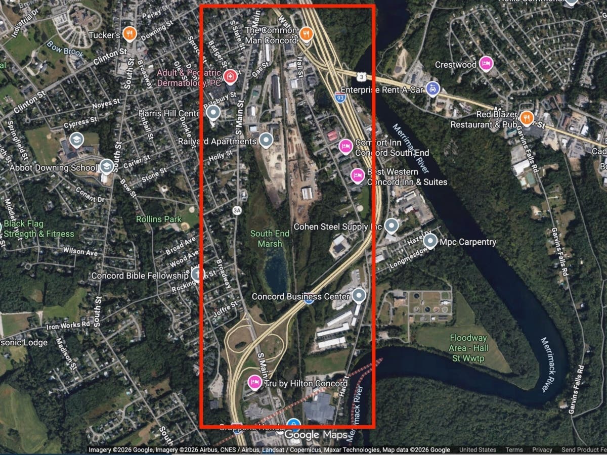 Concord police and other law enforcement officers searched the areas around South Main Street and Hall Street on May 28 for a missing person.