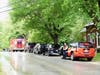The scene of a three-vehicle crash on Clinton Street in Bow on May 31.