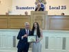 Teamsters Local 25 President Tom Mari and Brigette Gaughan