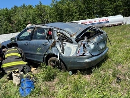A woman from Londonderry rolled a Mercedes station wagon on the southbound side of Interstate 93 in Londonderry on June 3.