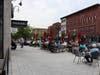 Rahm Emanuel enjoys lunch in Downtown Concord before riding to Hanover on June 6.