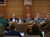 Concord City Manager Tom Aspell, center, at a recent council meeting.