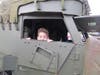 Andrew Hawthorne enjoyed a sneak peek inside the cab of an Army vehicle.