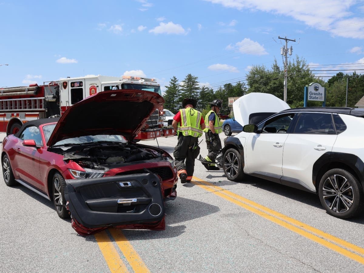 Driver Sent To Concord Hospital After SUV, Mustang Collide On Route 106: Video