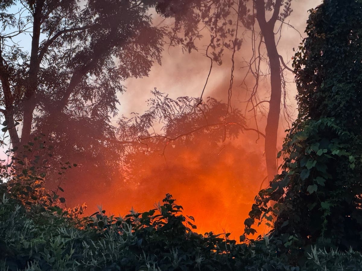 Concord Fire And Rescue Teams Extinguish Homeless Camp Fire Along Railroad Tracks: Video
