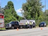 A truck lost its fuel pump at spilled gasoline on Fort Eddy Road on Sept. 10.