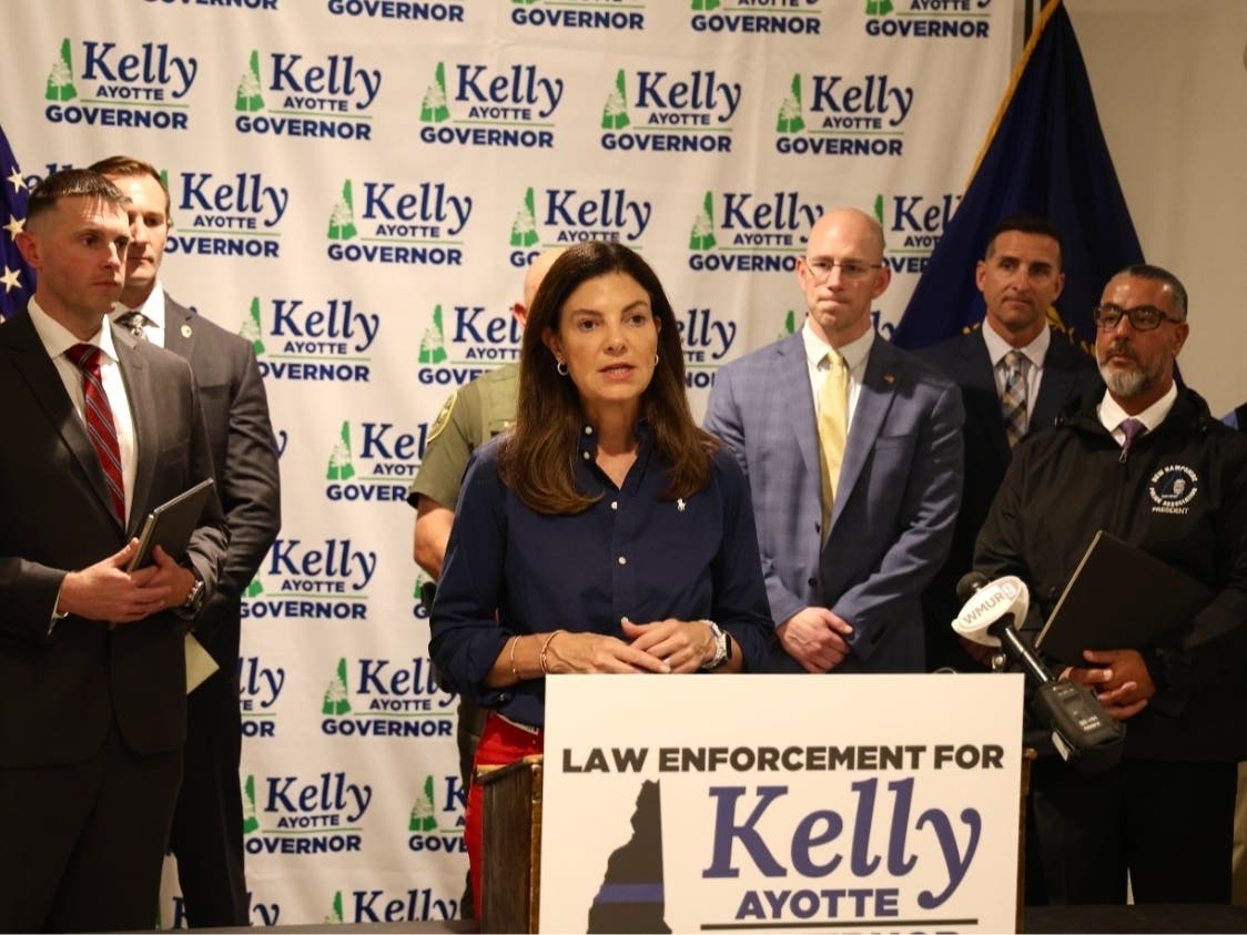 Gov. Kelly Ayotte accepted endorsements from six law enforcement associations during a joint event in Manchester on Thursday.