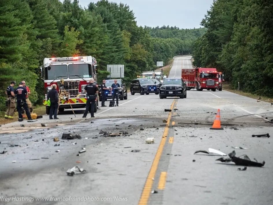 The scene of a crash in Amherst on Sept. 25.