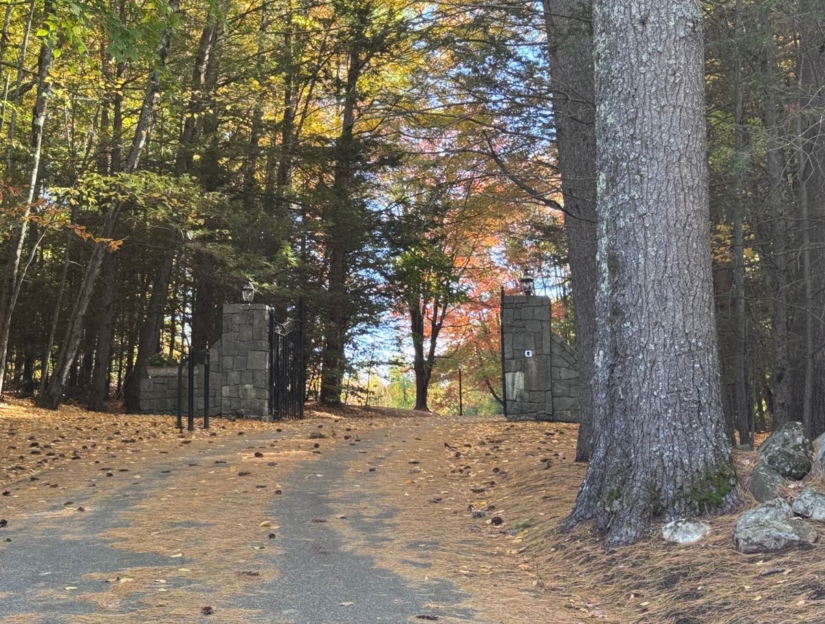 The gate at 31 West Parish Road in Concord — which was the most expensive home sold in September 2026.