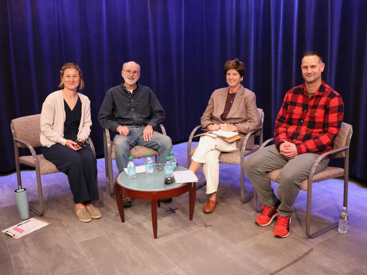 Zone B school board candidates Elizabeth Boucher, far left, and Don Brueggemann, and Zone C candidates Brenda Hastings and Aaron Thompson, participated in a forum on Oct. 6.