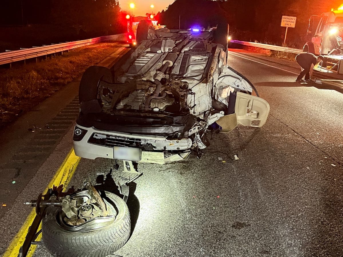 A crash scene on Route 101 on Oct. 18.