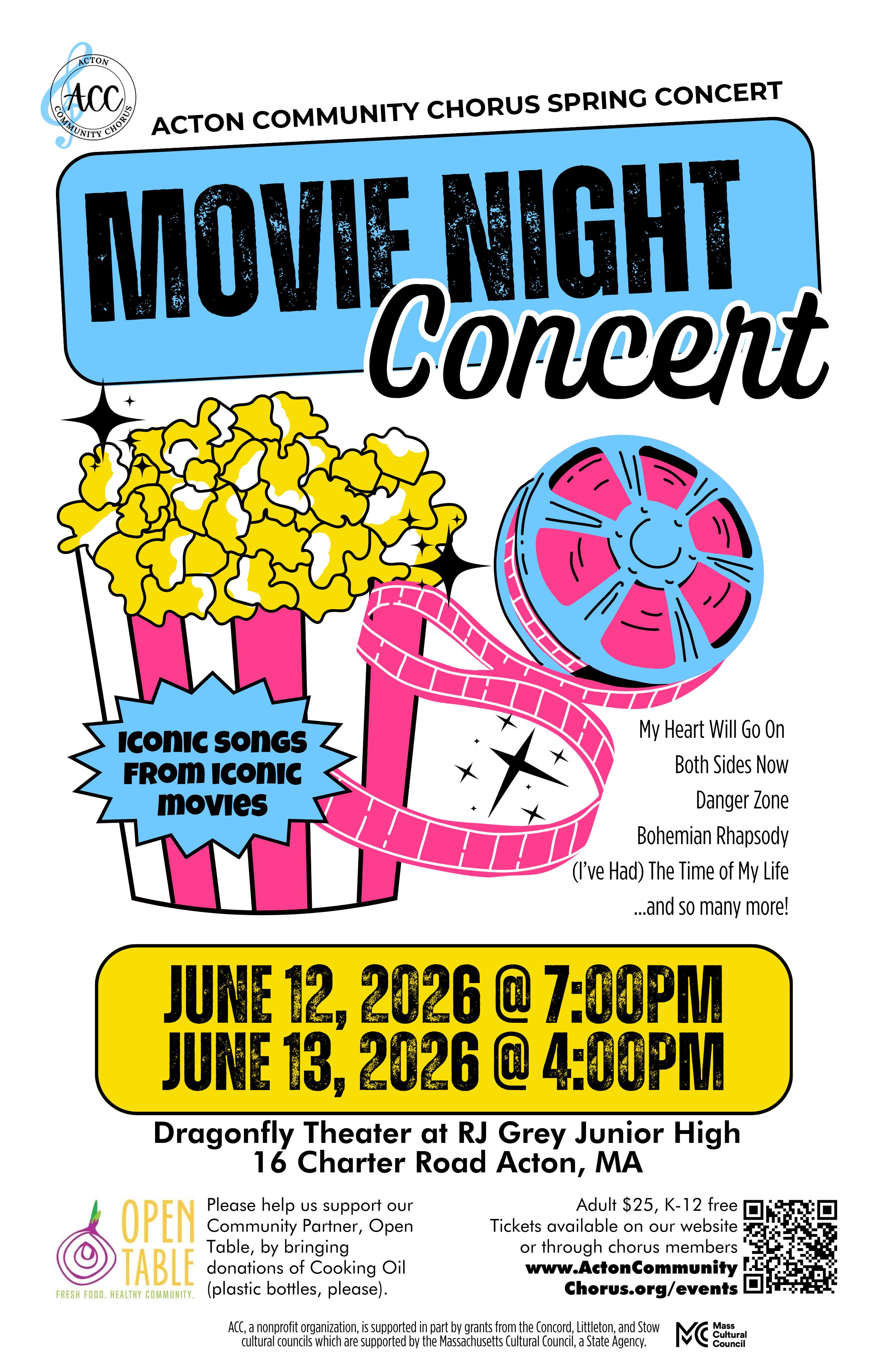Acton Community Chorus Spring Concert: "Movie Night"