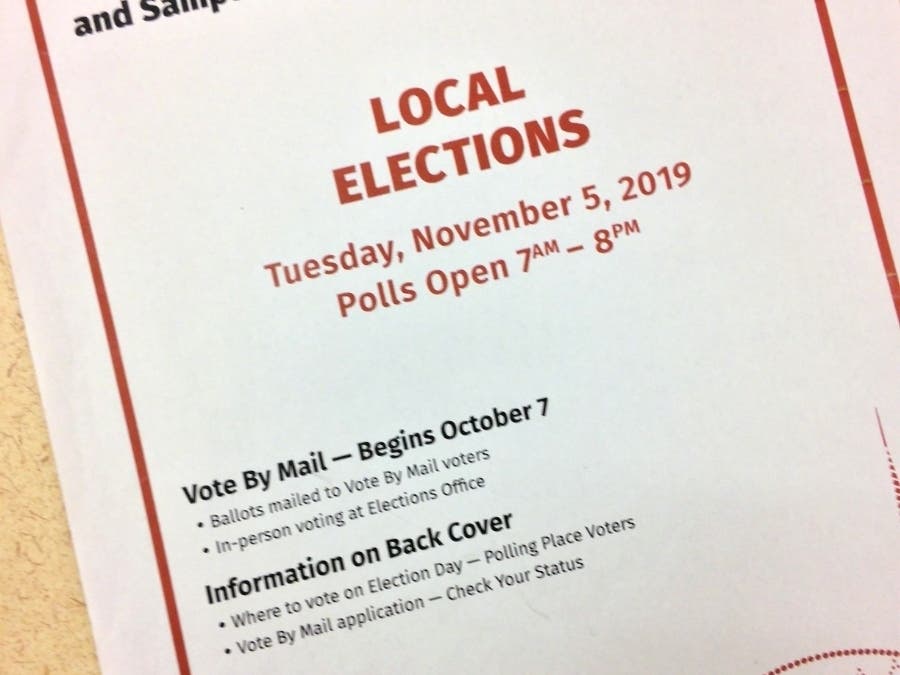 The cover of the Voter Information Guide for Nov. 5, 2019.