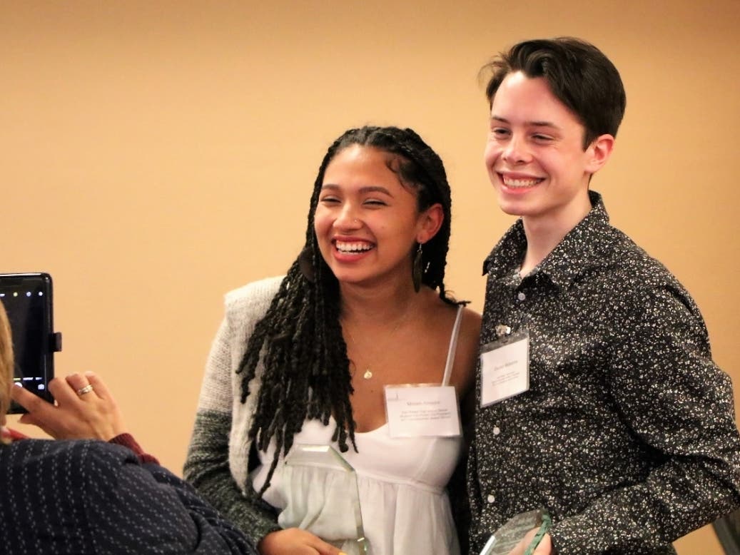 Miriam Amador and Declan McKenna were two of the Humanitarian Award student winners in 2017.