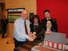 From left, Dale Kline, County Supervisor Judy Arnold, Novato City Councilman Eric Lucan and Novato Mayor Denise Athas cut the city's birthday cake.