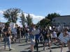 Hundreds of people peacefully gathered and marched against police brutality and racial injustice during two demonstrations Sunday in Santee.