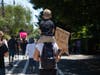 Protestors marched for racial justice Saturday in Mill Valley.