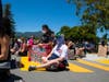 Protestors marched for racial justice Saturday in Mill Valley.