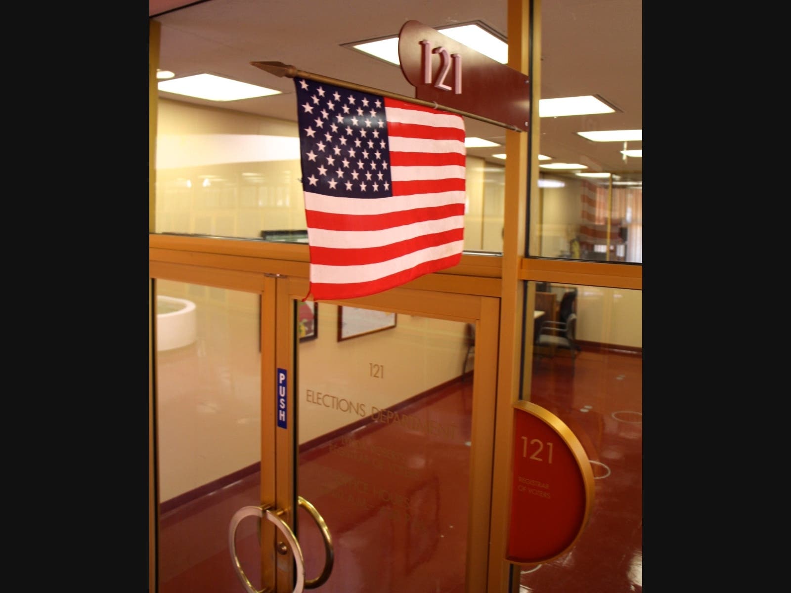 The Elections Department is on the first floor of the Marin County Civic Center in San Rafael.