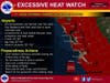 The excessive heat​ watch will be in effect from 11 a.m. Saturday to 9 p.m. Monday for the interior Bay Area and interior Central Coast.