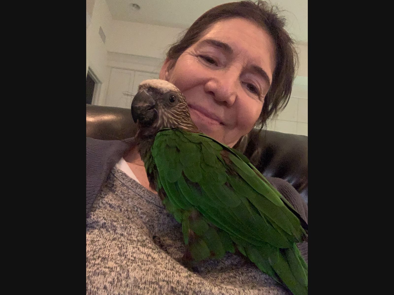 Jay Gehrig​ took this photo of his wife, Marta​, and their hawk-headed parrot, Lulu​, at their Carlsbad home.